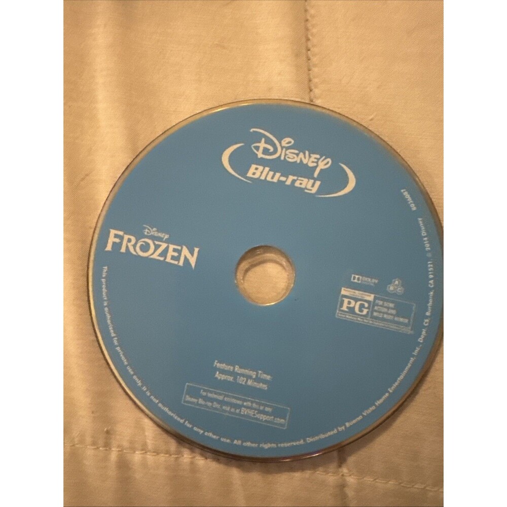 (Used) Disney's Frozen Blu-ray / No DVD or Digital Code (2013) No Case